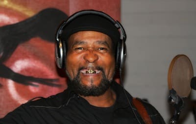 James "Super Chikan" Johnson during a recording session in Clarksdale, MS at Vincent Productions.
