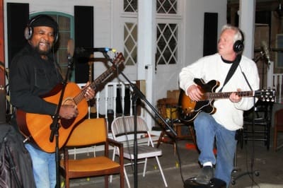James "Super Chikan" Johnson and Gary Vincent recording "Get It Done" in Clarksdale, MS.