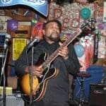 "Super Chikan" playing at Red's Blues Lounge for Carol Vincent's Birthday Party. Photo by The Delta Bohemian