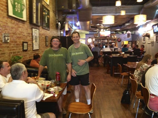 Cozy restaurant with patrons dining