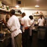 Chefs in the Madidi Kitchen during FRENCH NIGHT MADIDI. Photo by Rachel Bush.