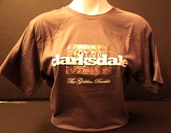Brown T-shirt with Clarksdale logo