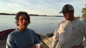 "Paddle to the Amazon" Adventurer Dana Starkell and Mr. Lil John McKee on the MS River.