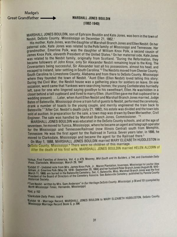 Marshall Jones Bouldin history from The Bouldin Family book compiled by Lavitor Alex Gilliam, Jr.