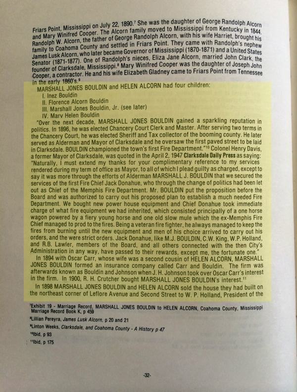 Marshall Jones Bouldin history from The Bouldin Family book compiled by Lavitor Alex Gilliam, Jr.