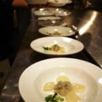 Chef Tom Ramsey's dish waiting for the hot lemongrass broth to be added. Photo by Rachel Bush.