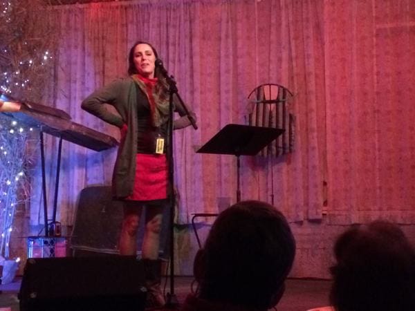 Poet/writer/musician Heidi Gean Shuler at The Mosquito night at New Roxy in Clarksdale