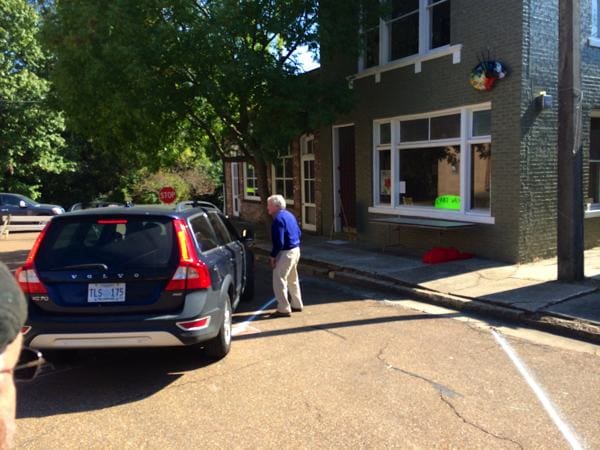 Frank Mitchener outside the Cassidy Bayou Art and Culture Center in Sumner