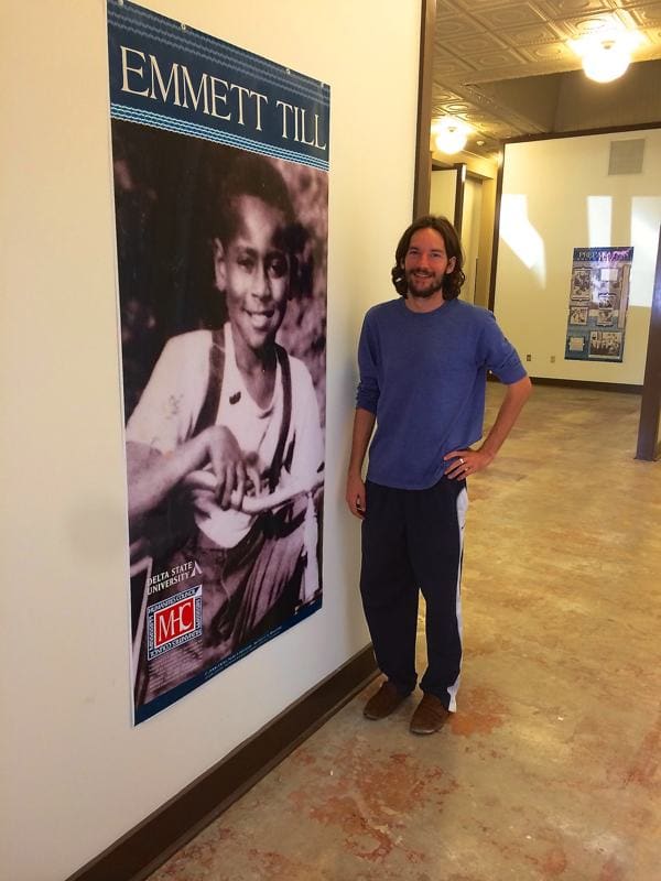 Emmett Till Memorial Commission Director Patrick Weems at center in Sumner