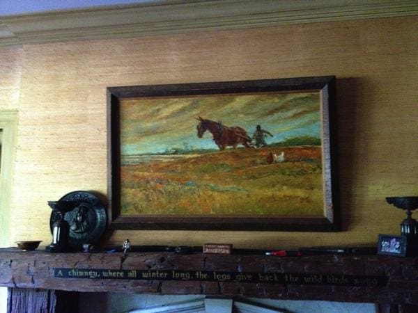 A beautiful landscape by Marshall Bouldin III hanging over his mantel in his home in Clarksdale.