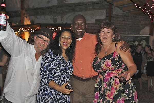 People celebrating together at night event