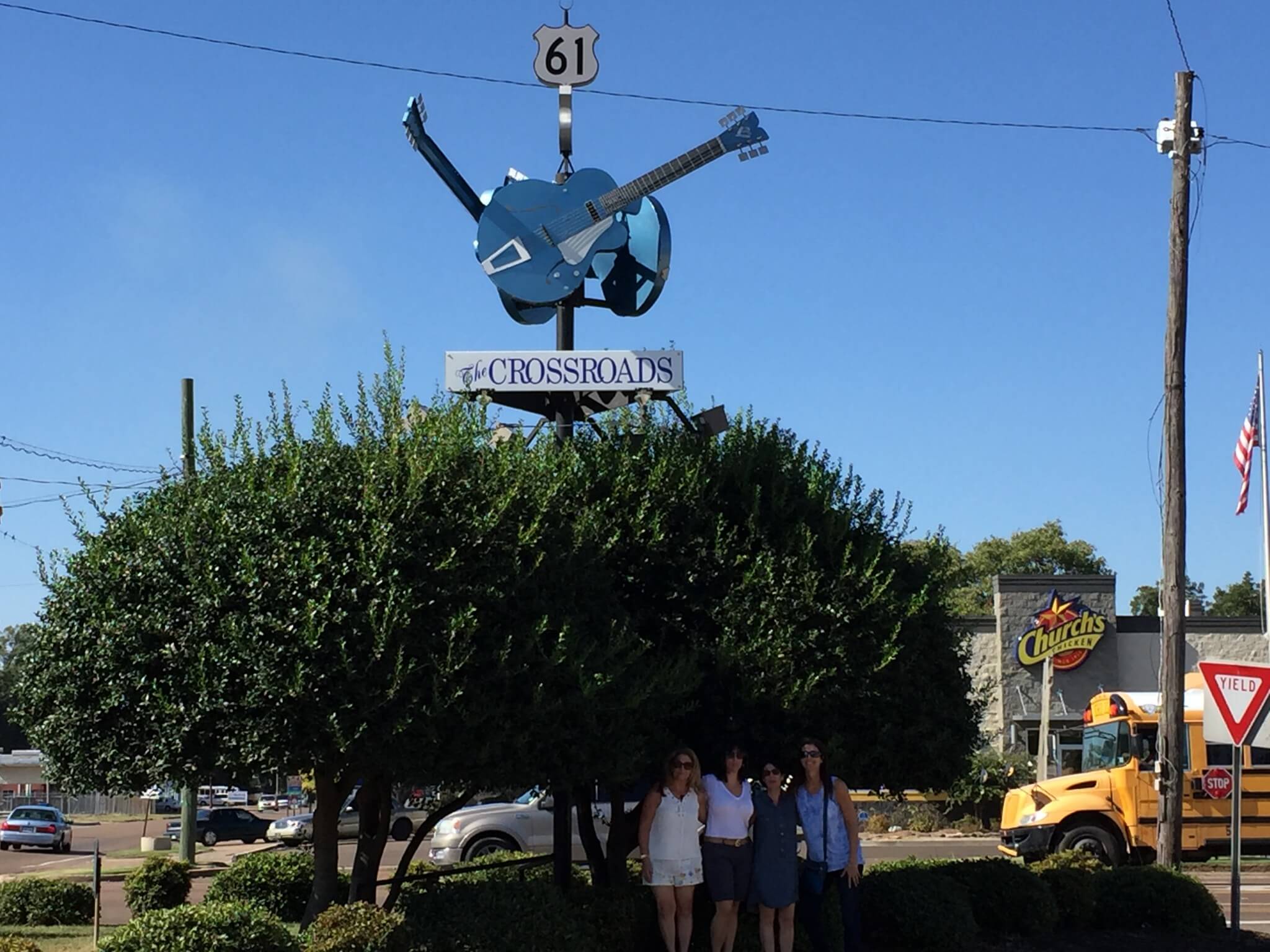 Guitar sculpture at famous crossroads intersection