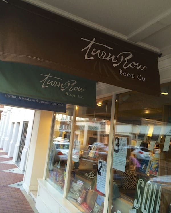 Store front of Turnrow Book Company in Greenwood, MS
