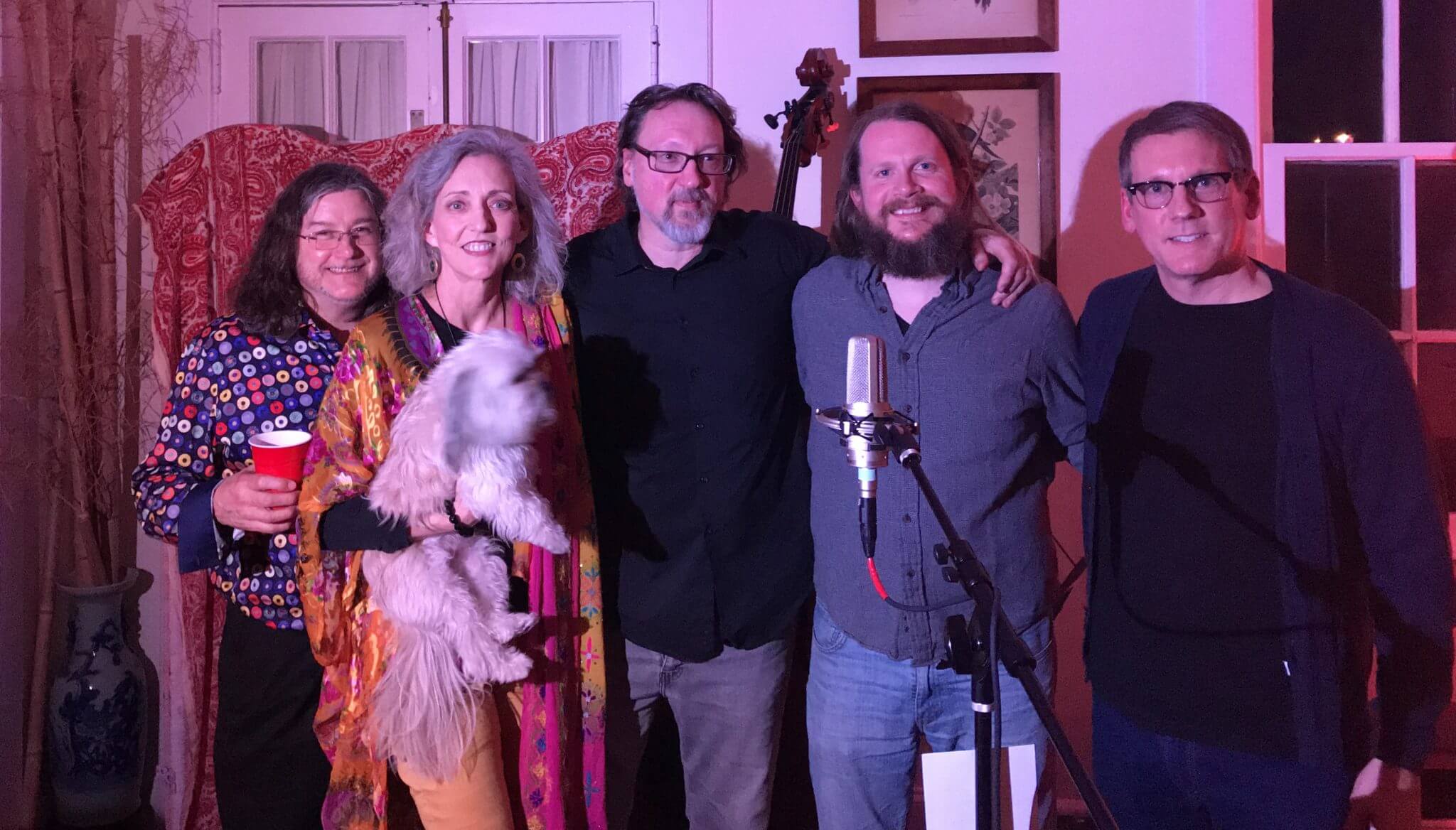 Group of people with a dog