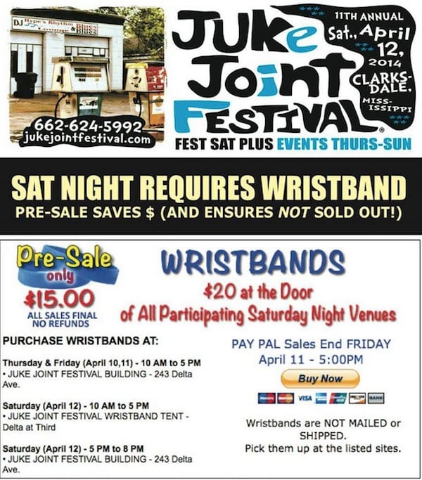 Saturday night wristband requirements and prices