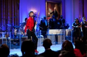 Mick Jagger performing at the White House. Official White House Photo by Chuck Kennedy