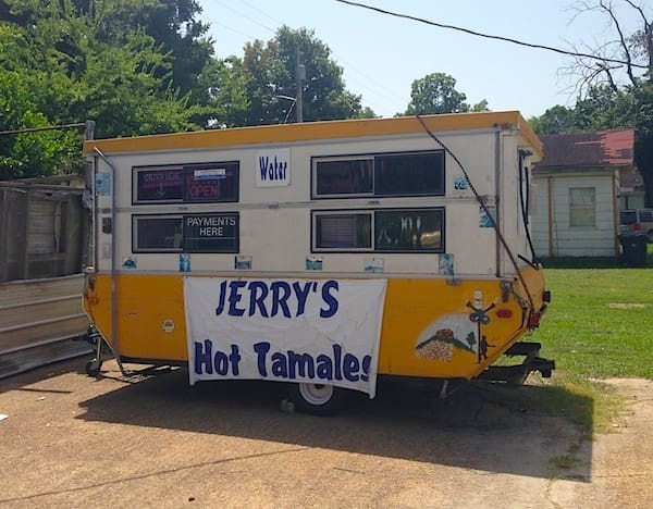 Jerry's former Hot Tamale Trailer on State Street in Clarksdale. Now located on Sunflower at Dreamboat.