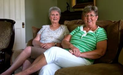 Elderly women relaxing in living room