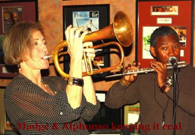 Jazz duet performing live music