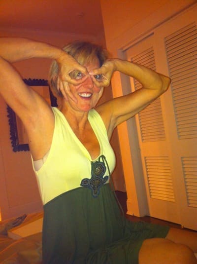 Joyful woman in a playful pose