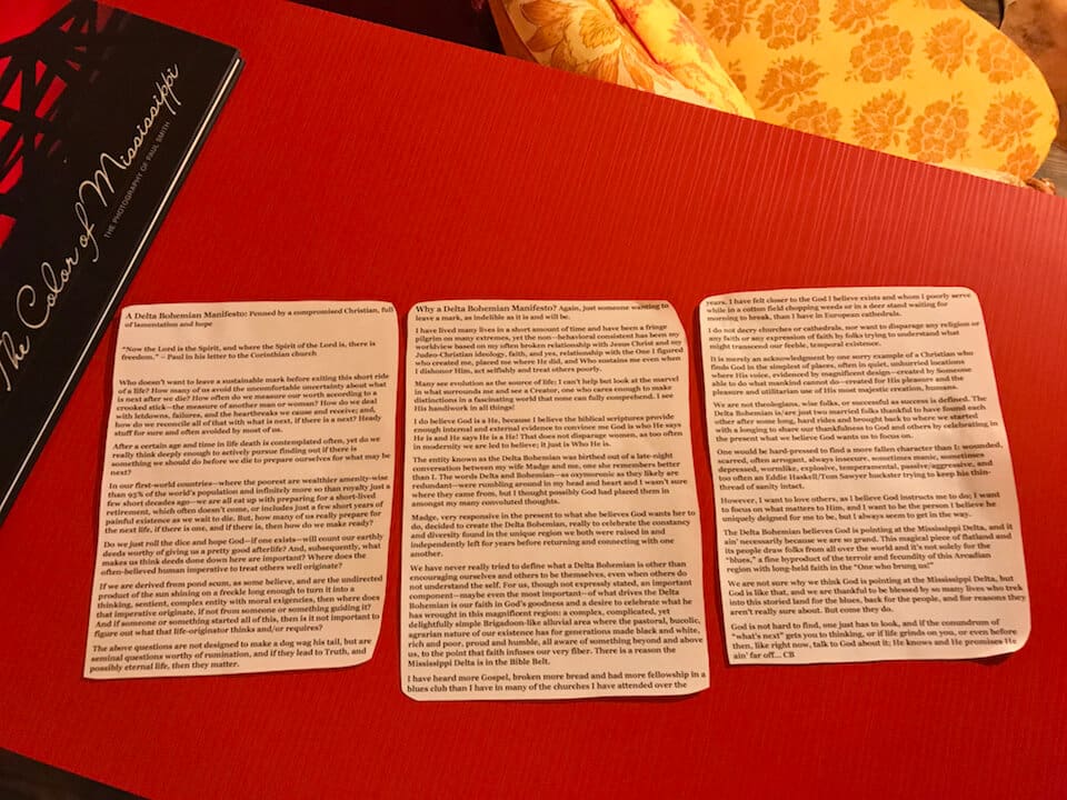 Text cards displayed with a notebook.