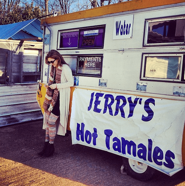 Magical Madge waiting on a scrumptious order of Jerry's Hot Tamales at his prior location in Clarksdale.