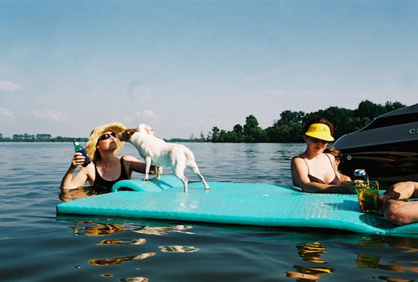 Maude Schuyler Clay with Snow Dog on Moon Lake. Photo by Langdon Clay