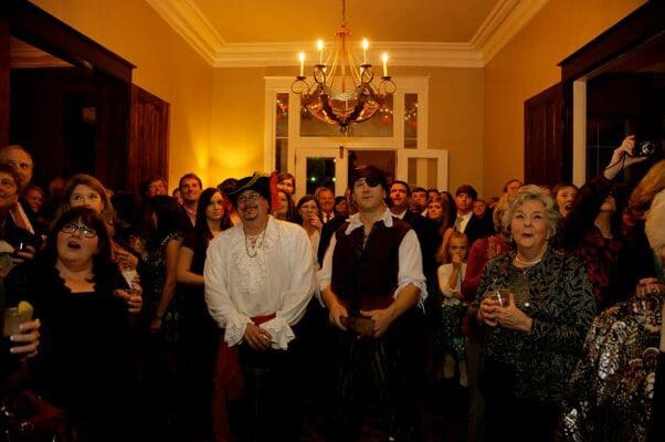 People gathered at a festive party