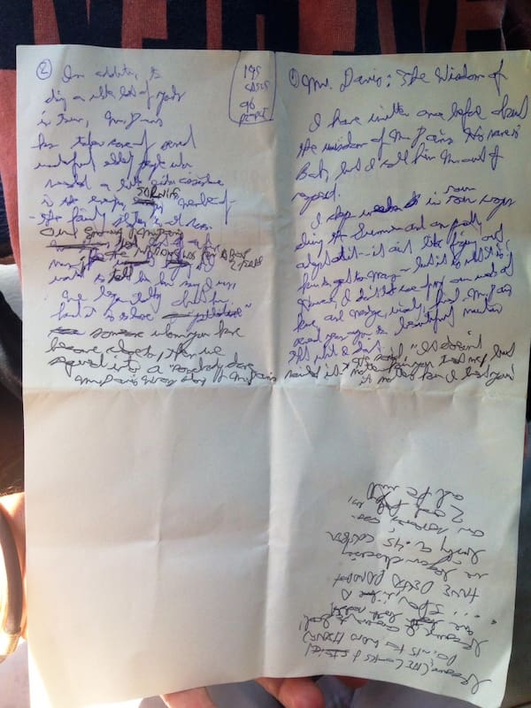 Notes of Poor William's about Mr. Davis