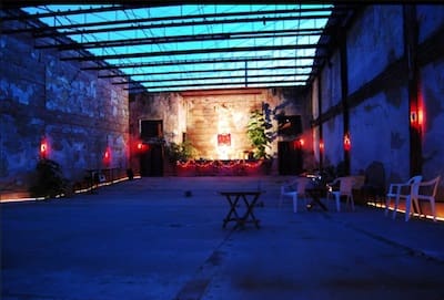 Rustic warehouse setup for an event