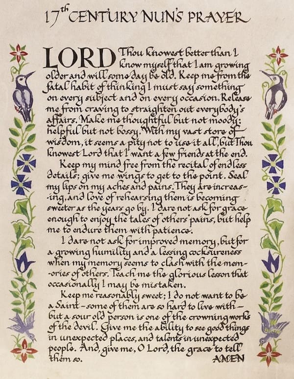 Vintage religious text with colorful design