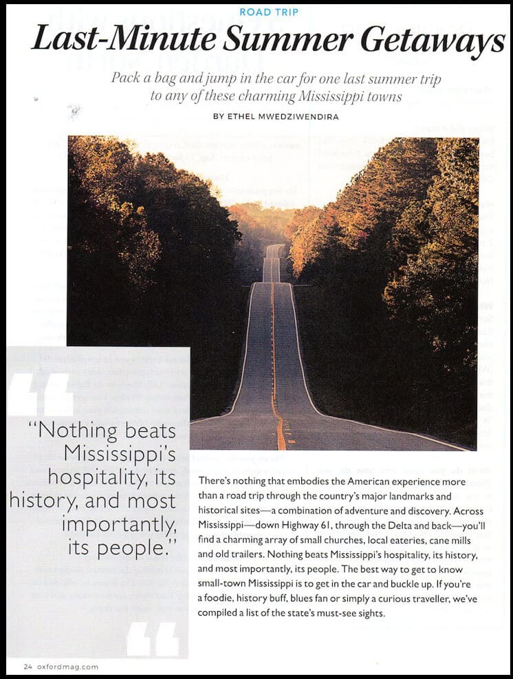 Magazine page about last-minute summer getaways