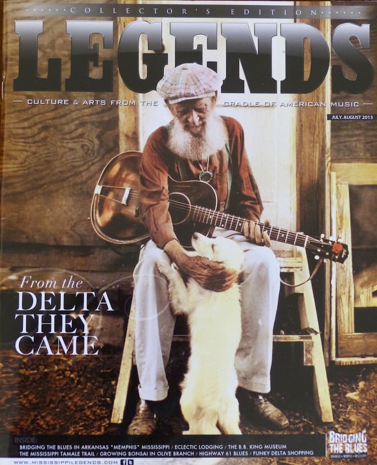 Legends magazine cover featuring musician and dog
