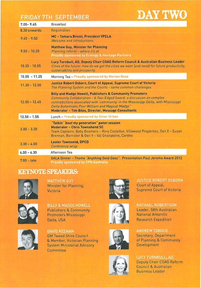 Day two conference itinerary and speakers
