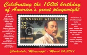 Postcard for Tennessee Williams 100th Birthday Celebration.