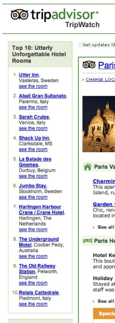 TripAdvisor's top 10 unforgettable hotel rooms