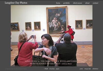 Tourists taking photos in museum
