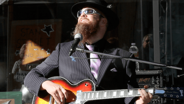 Hill Country Blues musician Sean Bad Apple in Clarksdale. Photo by DB