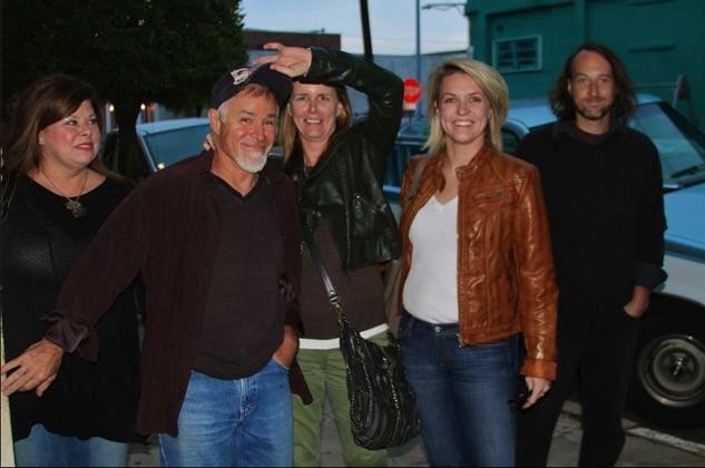 Stan Street, Laura Barnaby, Aubrey McKee, Zilch Man Conner outside Delta Cinema