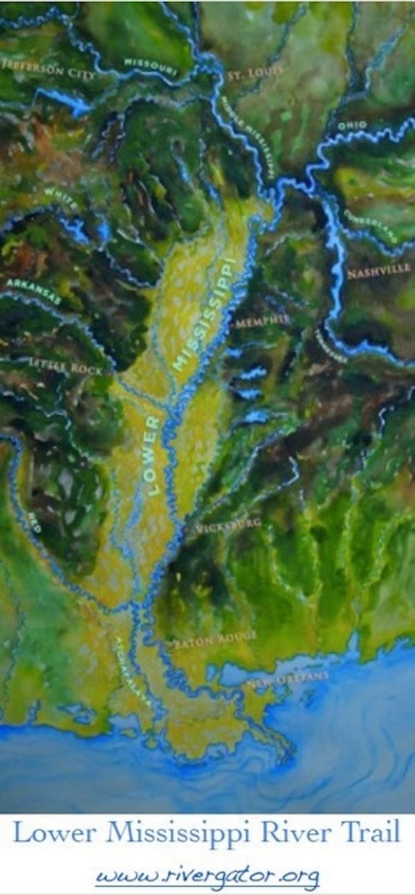 Lower Mississippi River Trail painting by John Ruskey