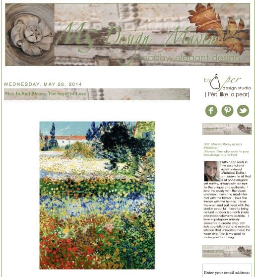 MS Design Maven - a fascinating design blog by Delta Bohemian Marilyn Trainor Storey