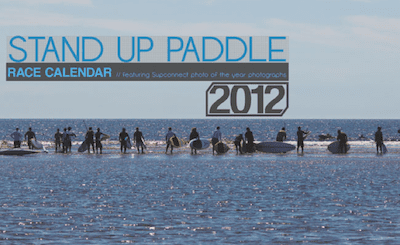Paddleboarders on the ocean horizon