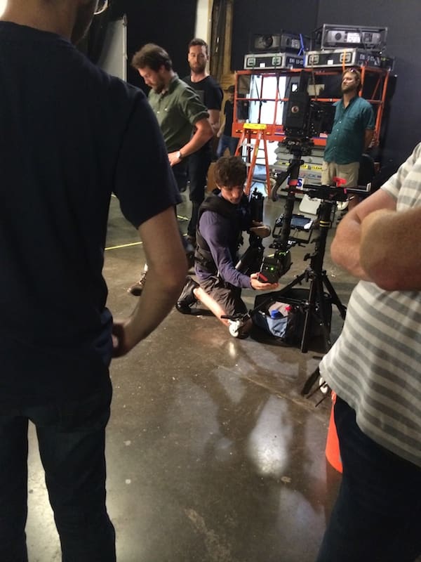 During rehearsals for the Play 9 USGA/American Express Rickie Fowler commercial shoot.