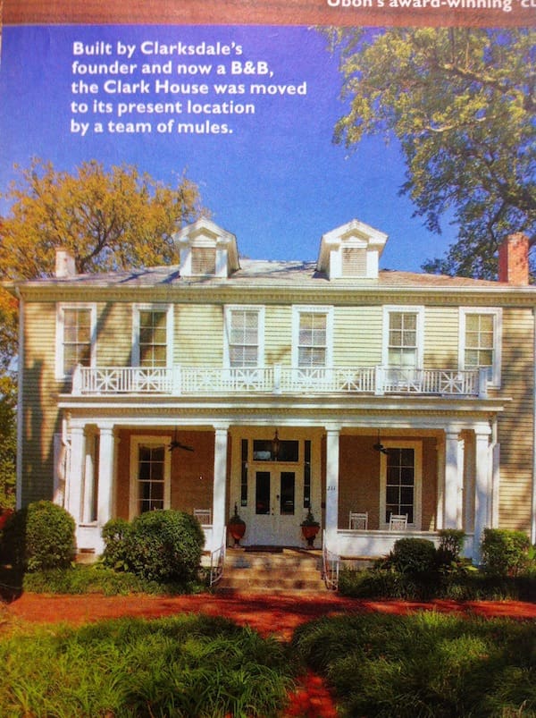 A photograph of Clark House Residential Inn in Clarksdale featured in Southern Living Magazine January 2012 issue.