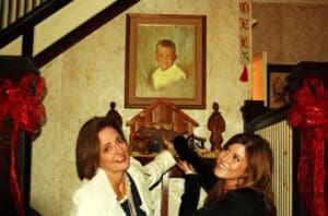 Delta Bohemians Madge and Corinne pointing to The Golden Child (aka Poor William) Photo by DB