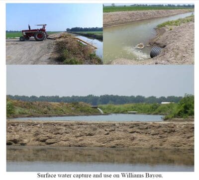 Surface water capture and use on William's Bayou