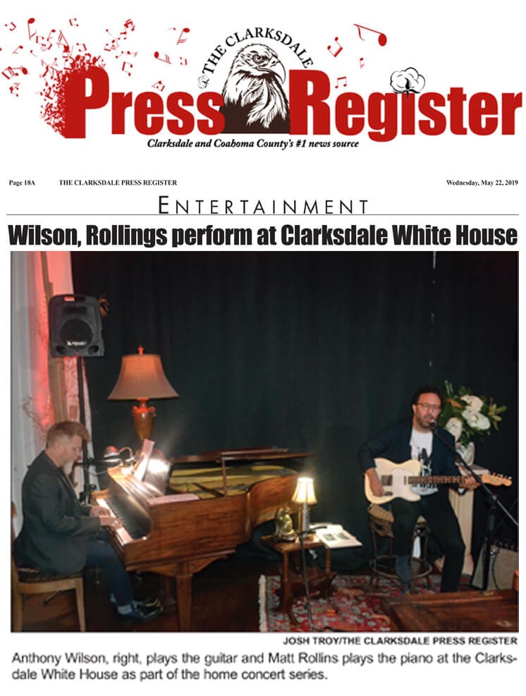 Entertainment headline featuring musicians performing