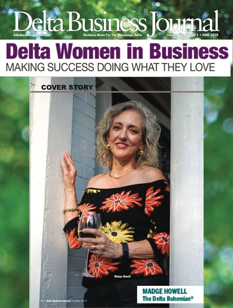 Woman posing on Delta Business Journal cover