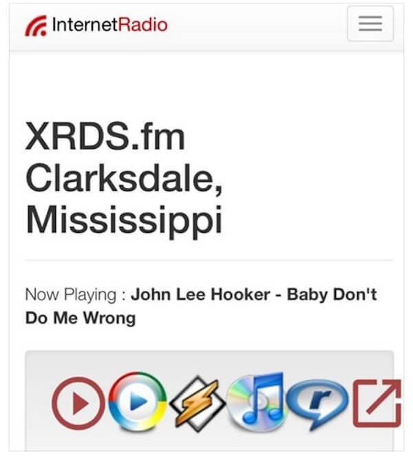 Internet radio streaming interface