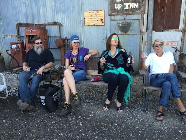 Friends enjoying drinks outdoors